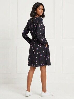 ICHI Printed Black Dress Size Small